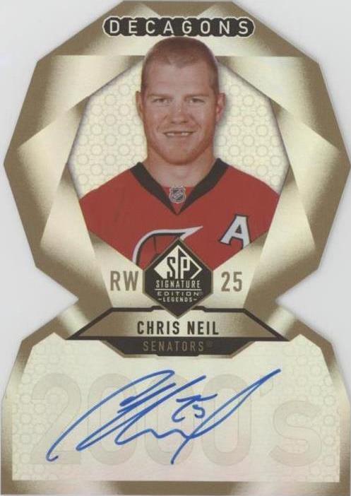 Chris Neil 2020-21 SP Signature Edition Legends Decagons Gold Autograph On-Card AUTO