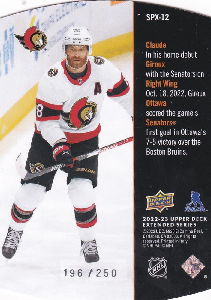 2022-23 Upper Deck 1997-98 SPx Retro Bronze #SPX-12 Claude Giroux /250