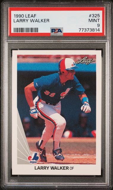 1990 Leaf #325 Larry Walker Rookie PSA 9 MINT