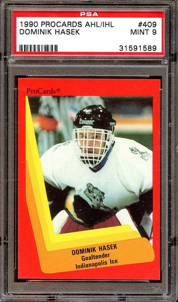 1990 Procards IHL #409 Dominik Hasek Pre-Rookie - PSA 9 Mint