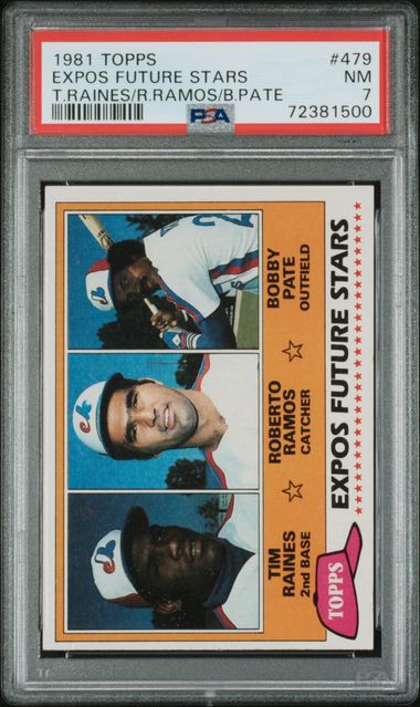 1981 Topps Future Stars Rookie #479 Tim Raines RC PSA 7 NM