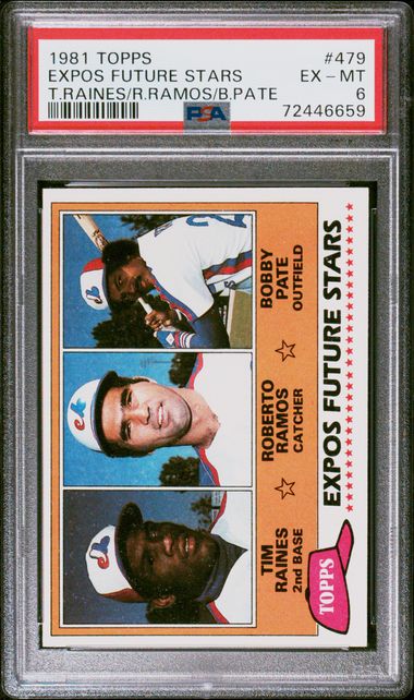 1981 Topps Future Stars Rookie #479 Tim Raines RC PSA 6 EX-MT