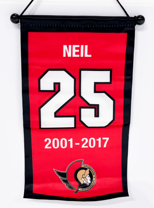 Chris Neil 8" x 12" 2023 Ottawa Senators Jersey Retirement Mini Replica Banner Stadium Giveaway SGA