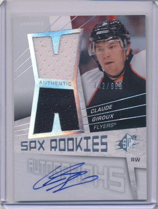 2008-09 SPx Rookie Autograph Jersey #179 Claude Giroux RC 742/999