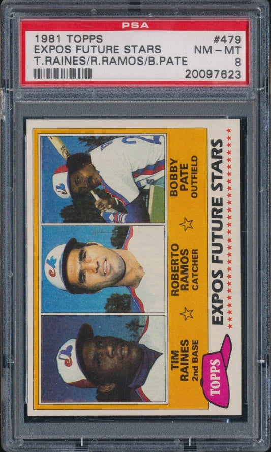 1981 Topps Future Stars Rookie #479 Tim Raines RC PSA 8 NM‑MT