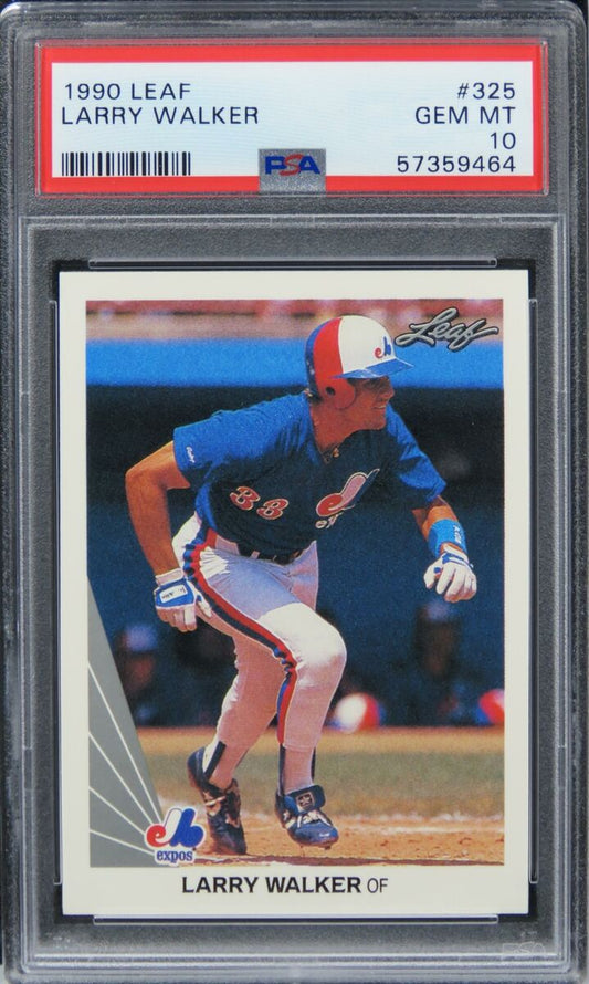 1990 Leaf #325 Larry Walker Rookie PSA 10 GEM MINT