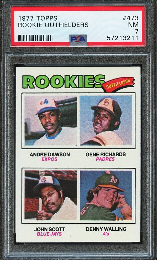 1977 Topps Rookie Outfielders #473 Andre Dawson PSA 7 NM