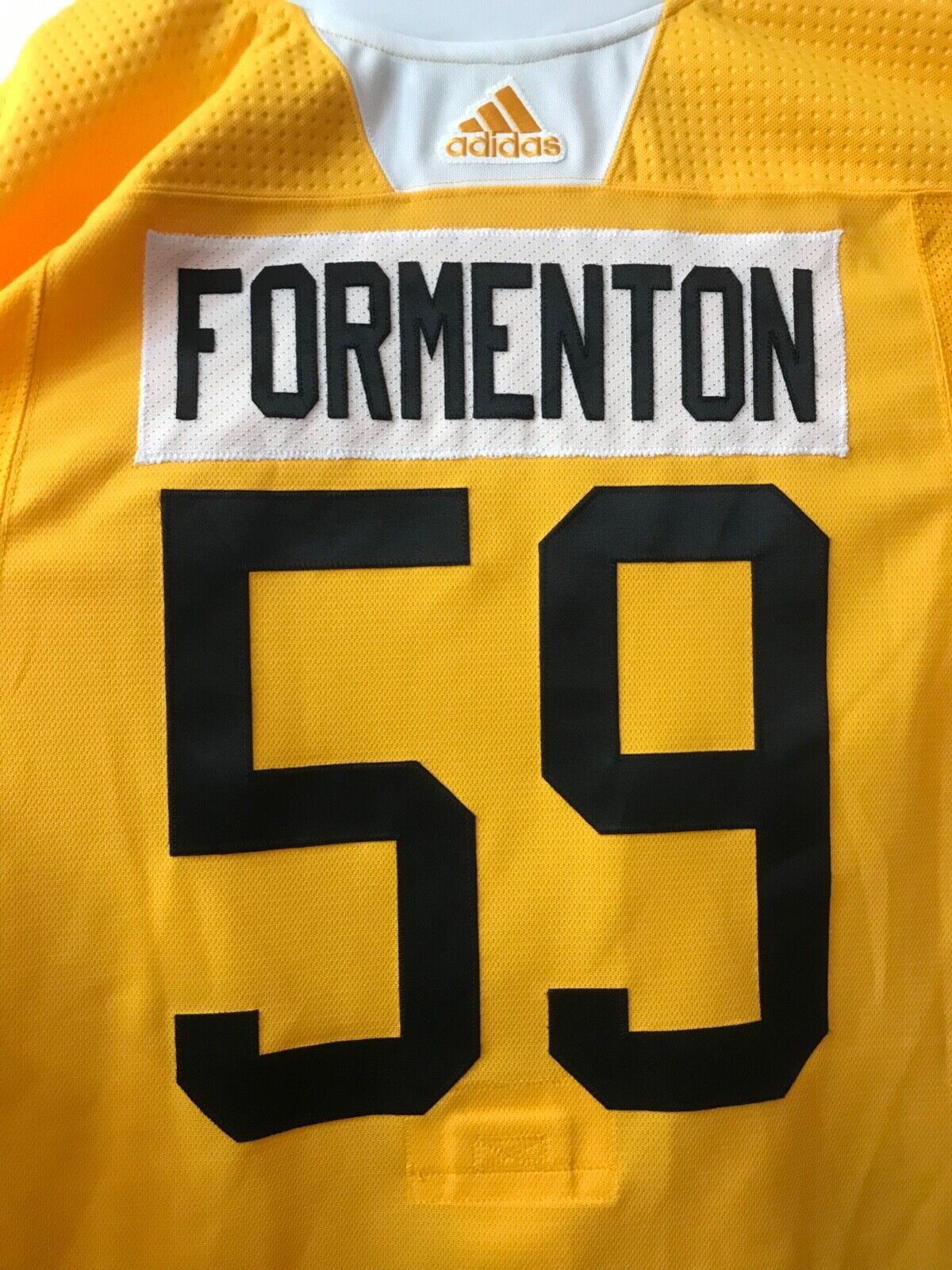 Alex Formenton’s 2019-20 Ottawa Senators Yellow Adidas Practice Jersey