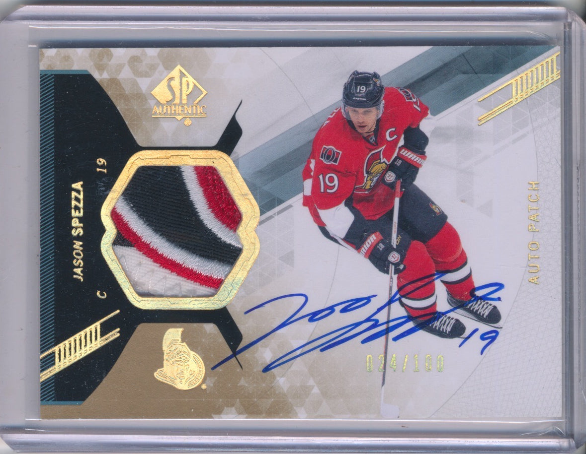 2013-14 SP Authentic Limited Autograph Auto Patch #11 Jason Spezza /100 - 3 Colour with 8 Breaks